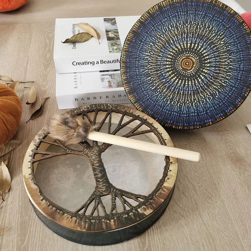 Handcrafted Percussion Drums with Unique Mosaic Design