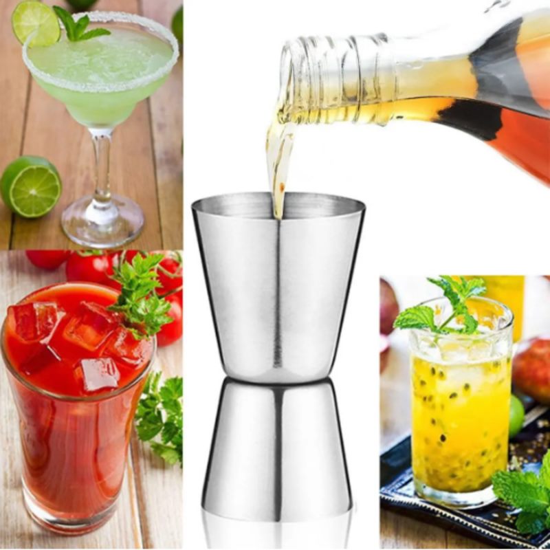 9pcs Wooden Stand Cocktail Shaker Set - Stainless Steel