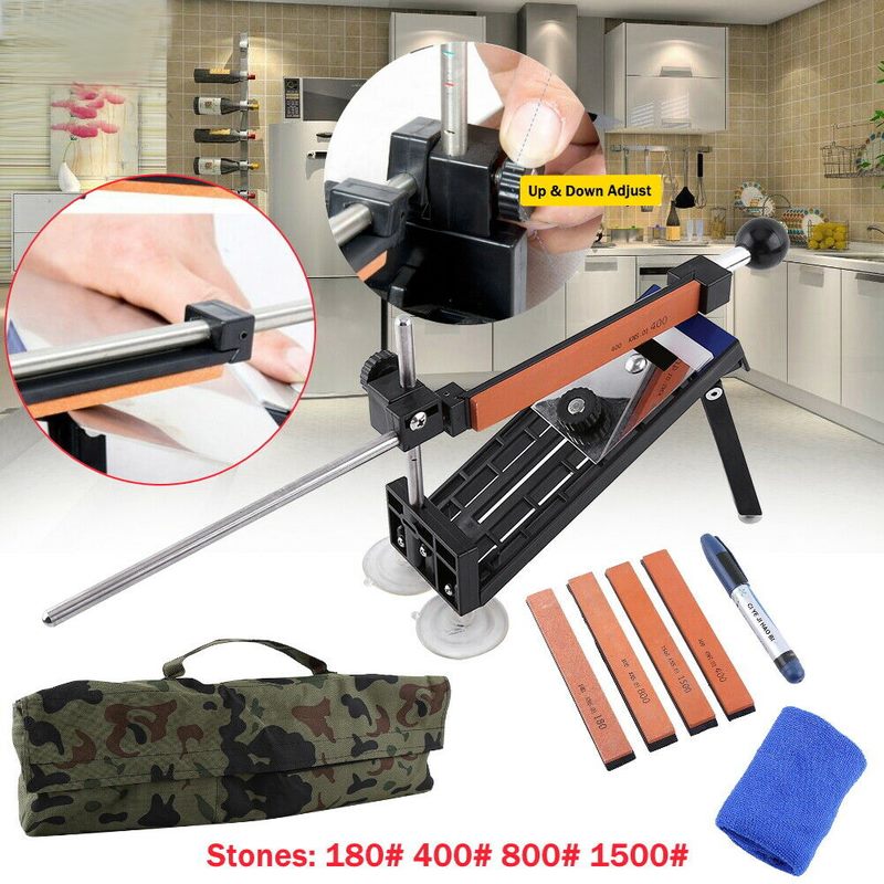 Knife Sharpener - Fix Angle Sharpening System + 4 sharpening stones