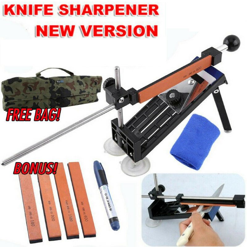 Knife Sharpener - Fix Angle Sharpening System + 4 sharpening stones