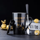 Unicorn Coffee Mug Cup with Lid & Spoon Set