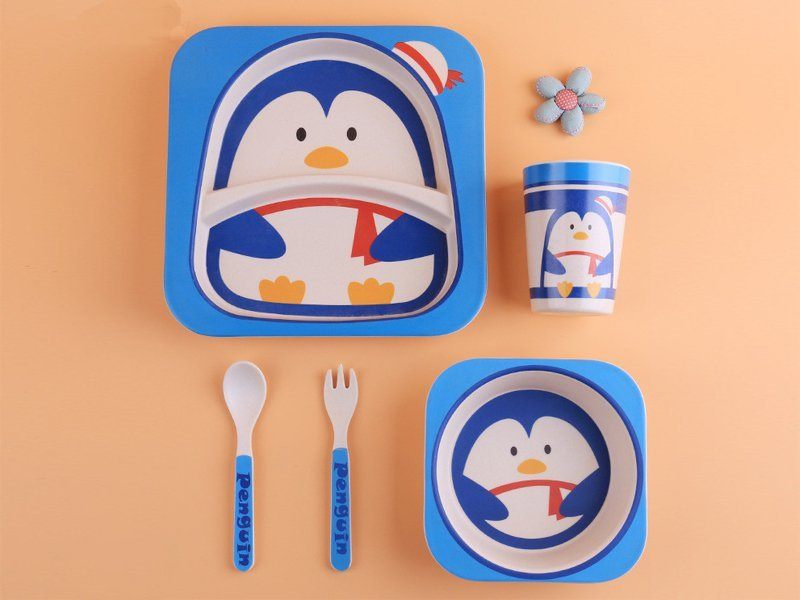 Bamboo Fiber Kids Baby Feeding Set