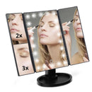 Trifold Makeup Mirror with LED Light - Magnifying Makeup Mirror