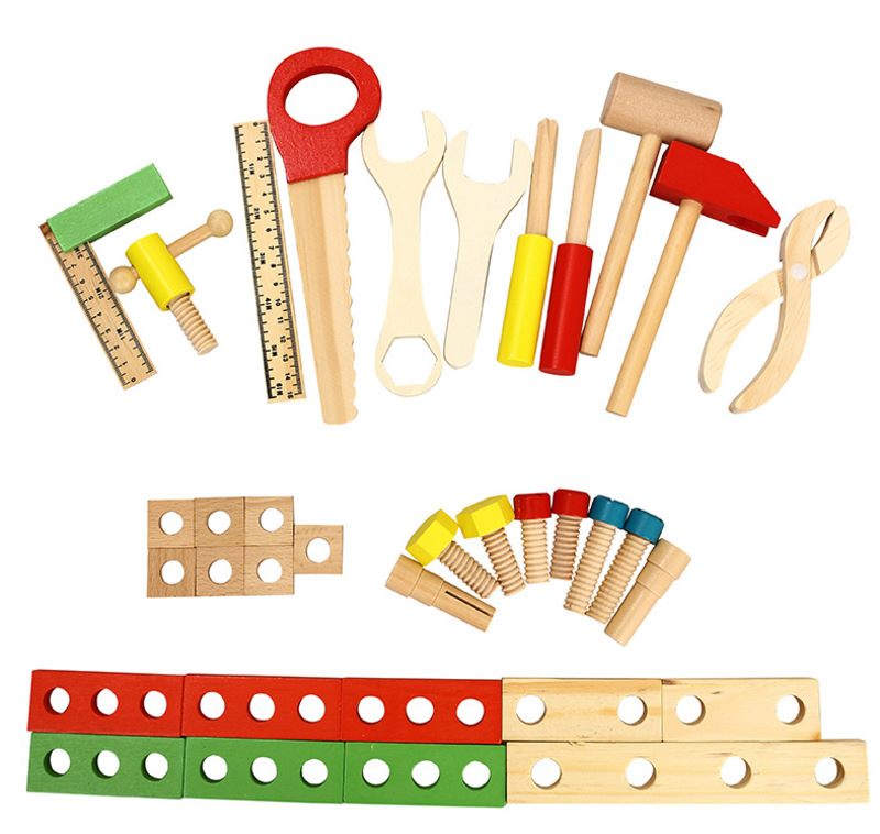 Kids Wooden Tool Set with Box 36Pcs