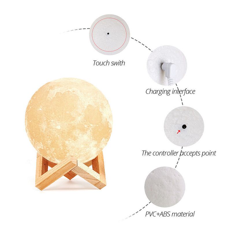 Moon Night Light Lamp - 16 Colours