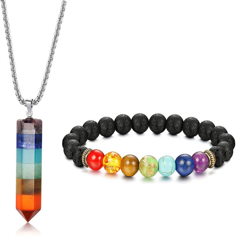 Chakra Gemstone Healing Set - Necklace & Bracelet