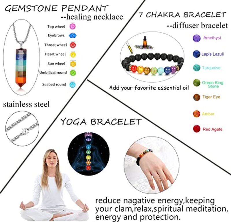 Chakra Gemstone Healing Set - Necklace & Bracelet