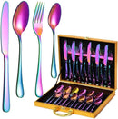 24 Piece Multicoloured Cutlery Set