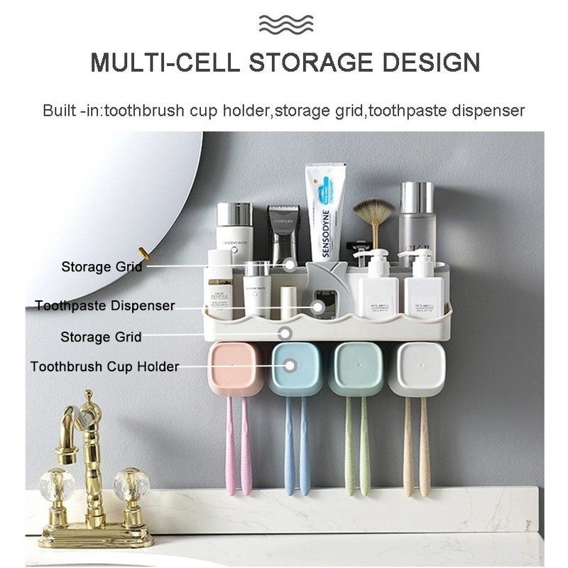 Toothbrush Holder Rack Bathroom Storage Organiser