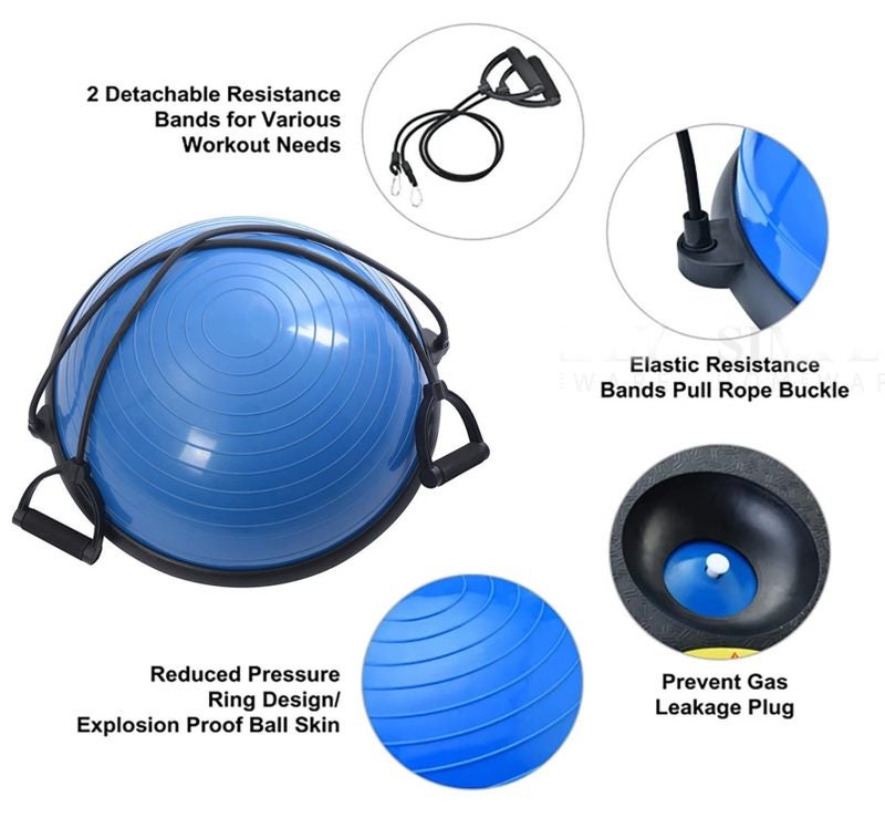 Balance Ball Yoga Home Fitness Trainer Exercise w Resistance Straps