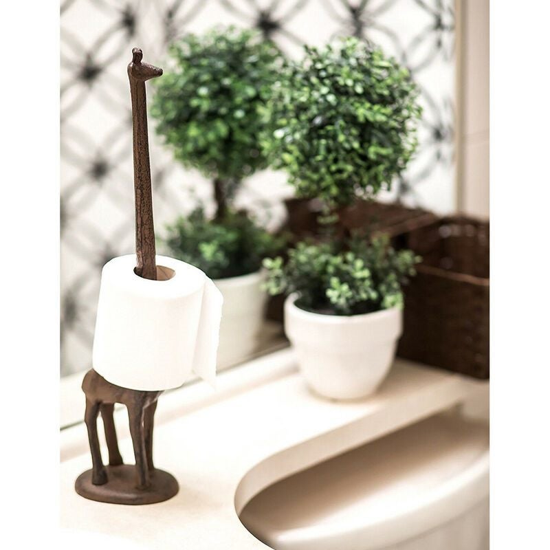 Cast Iron Giraffe Stand Tissue/Toilet Paper Holder