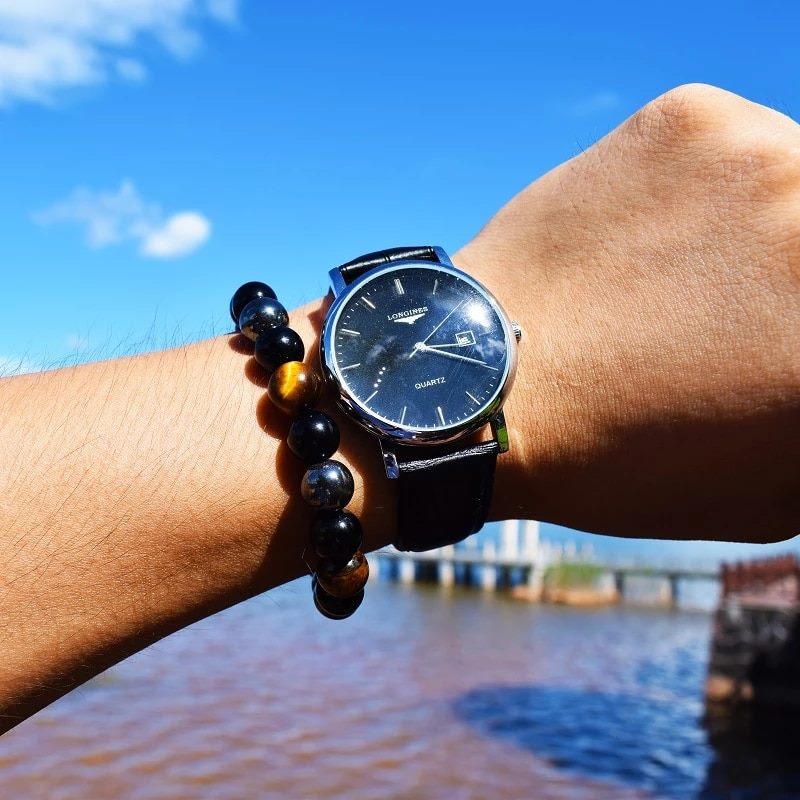 Triple Protection Bracelet - Black Obsidian, Tiger's eye, Hematite