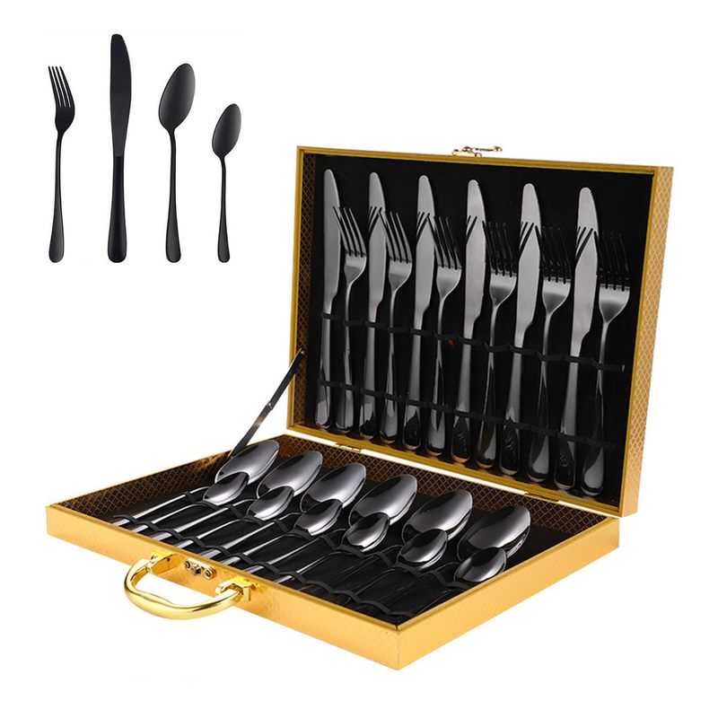 24 Piece Multicoloured Cutlery Set