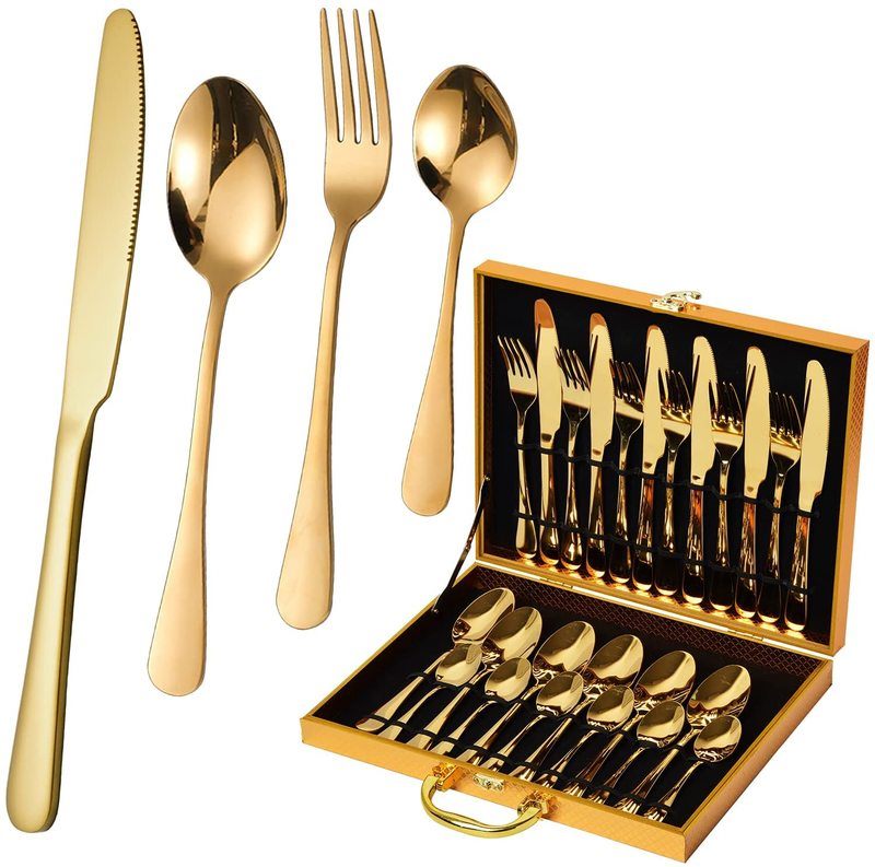 24 Piece Multicoloured Cutlery Set