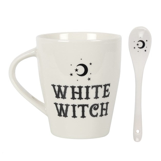 White Witch Mug And Spoon Set