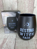 Resting Witch Face Stemless Wine Glass