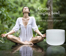 8" Note Chakra Frosted Quartz Crystal Singing Bowl Meditation + Rubber Sticker included - Nifti NZ