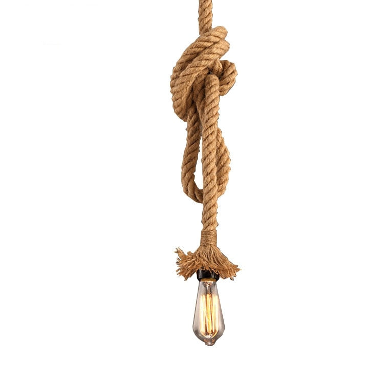 Retro Hemp Rope Pendant Lights - Vintage Loft Industrial Hanging Lamp - Nifti NZ