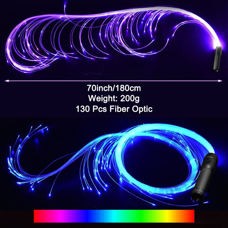 PROGRAMMABLE LED Fiber Optic Whip - 70" 360° Swivel - Super Bright Light Up Rave Toy - Nifti NZ