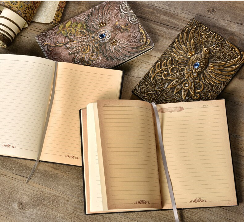 Beautiful Embossed Leather Notebook - Magic Spells Book Hand Book - Nifti NZ