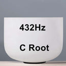8" Note Chakra Frosted Quartz Crystal Singing Bowl Meditation + Rubber Sticker included - Nifti NZ