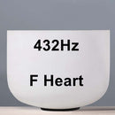 8" Note Chakra Frosted Quartz Crystal Singing Bowl Meditation + Rubber Sticker included - Nifti NZ