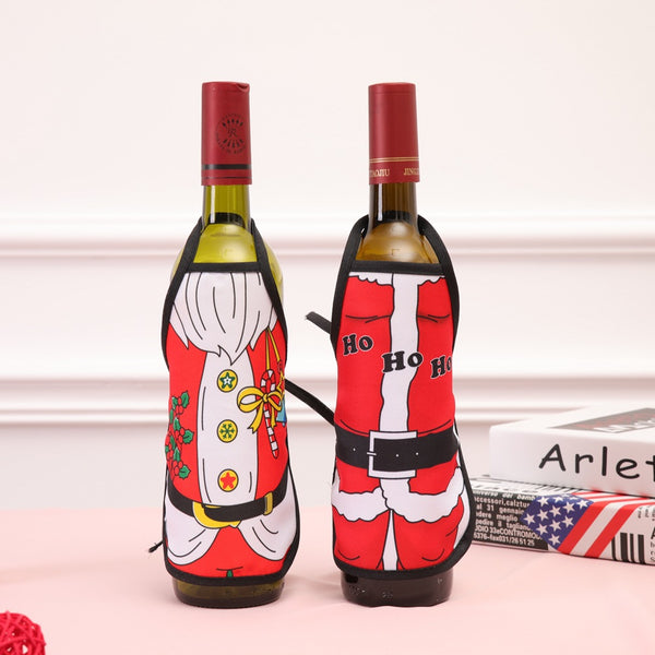 Mini Christmas Apron Wine Bottle Cover For Wine & Liquor bottles Gift - Nifti NZ