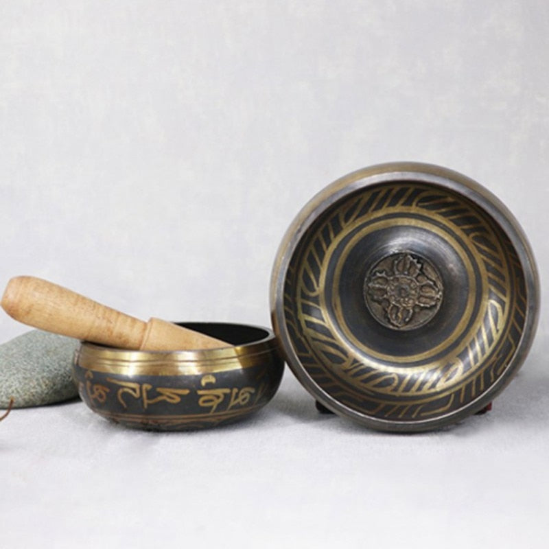 Tibetan Singing Bowl Buddhist Yoga Himalayan Meditation - Hand Hammered Chakra Sound Bowl - Nifti NZ