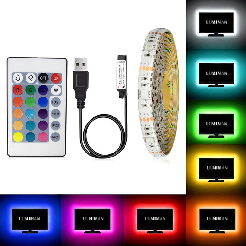 USB RGB/White LED Strip Lights - Remote Controlled