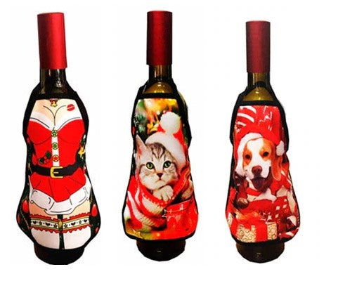 Mini Christmas Apron Wine Bottle Cover For Wine & Liquor bottles Gift - Nifti NZ