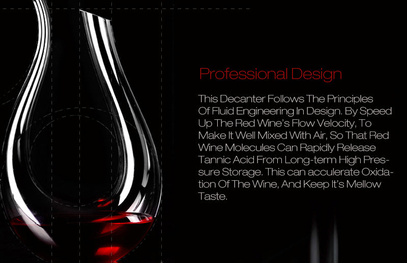 1200ml Luxurious Crystal Glass U-shaped Horn Wine Decanter Wine Pourer Red Wine Carafe Aerator - Nifti NZ