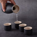 Ceramic Sake Cups & Dispenser - Japanese Style Home Retro Drinkware Sets