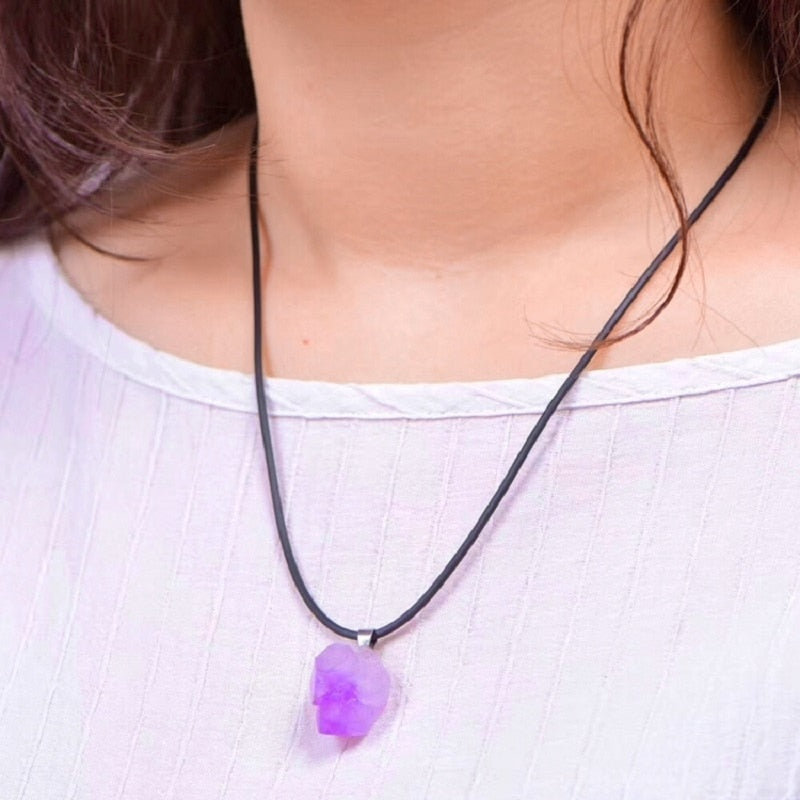 Natural Amethyst Reiki Healing Stone Pendant