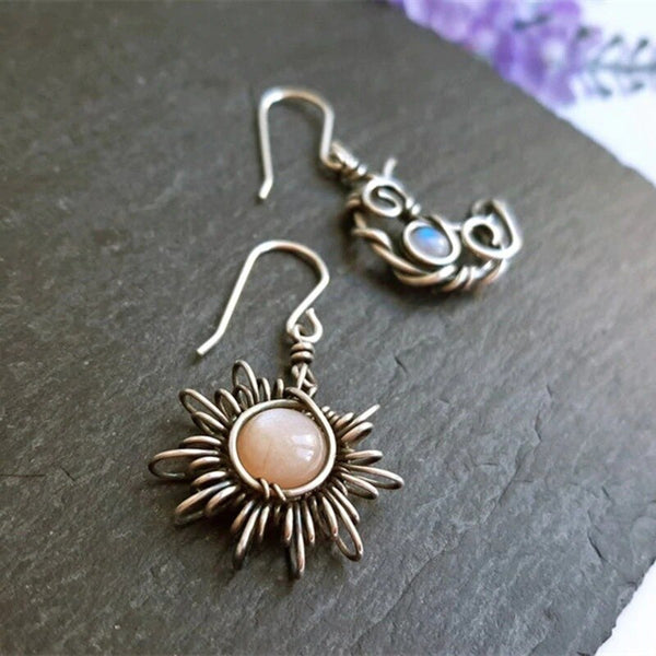 Sun and moon sales earrings sterling silver