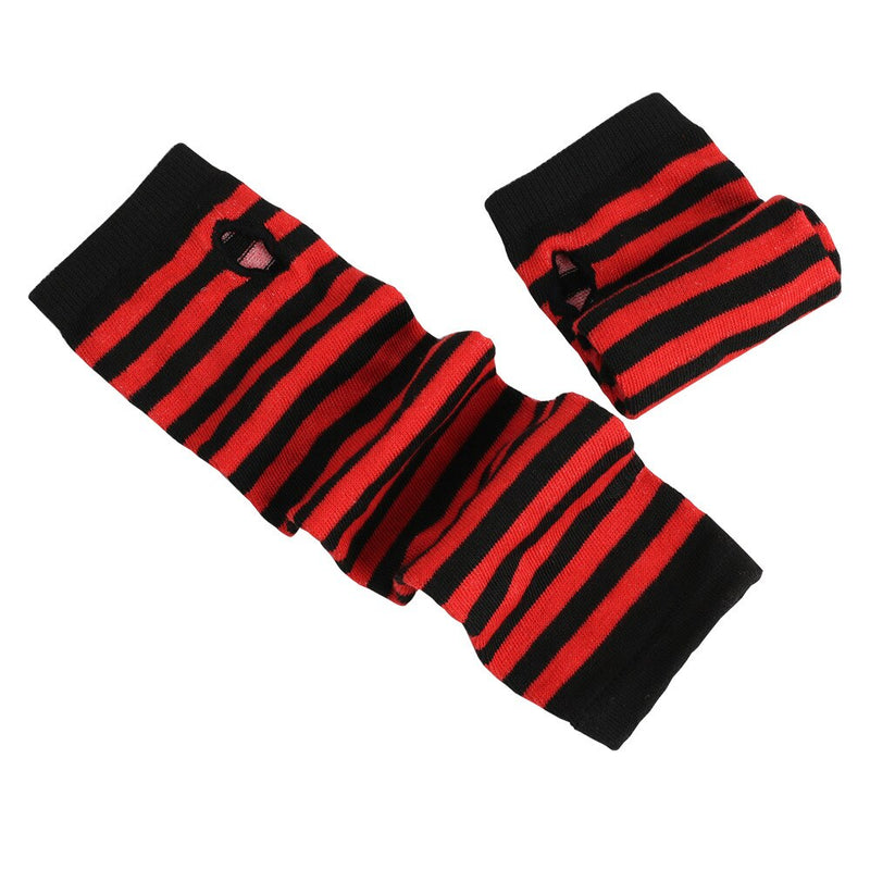 Striped Women's Arm Sleeves & Leg Warmers Set - Cute Knee-length Warm Socks