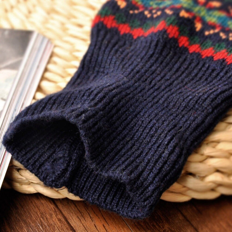 Over Knee Long Knit Leg Warmers - Chic Warm Striped Leggings