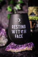 Resting Witch Face Stemless Wine Glass