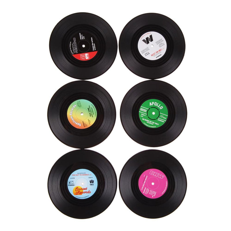 Retro Vinyl Record 6 pack of Coasters - Heat-resistant & Non Slip - Nifti NZ